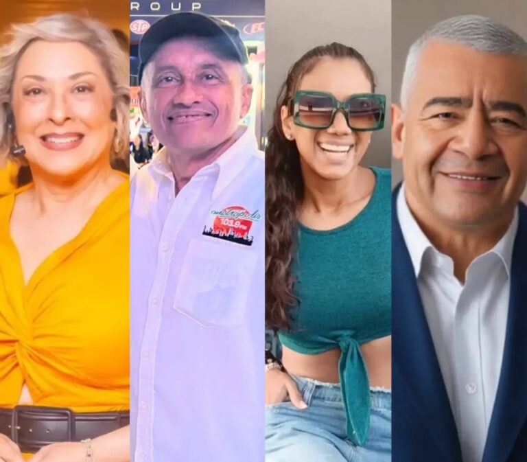 Cuatro locutores de radio de Maracaibo en un collage